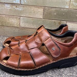 Finn Comfort Men's Brown Leather Fisherman Sandals